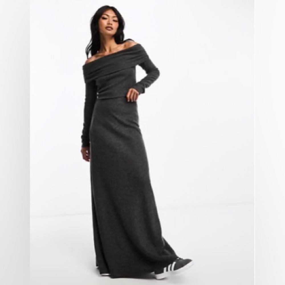 ASOS Set - Off-Shoulder Gray top and skirt